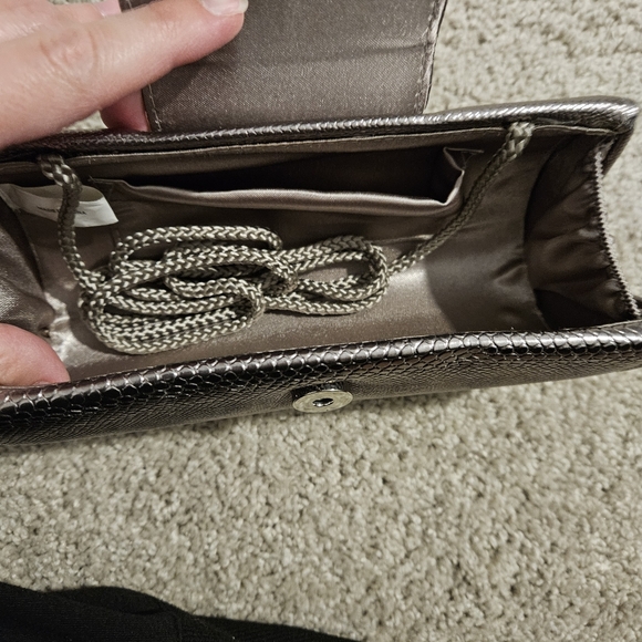 Evening clutch bag with rope strap metallic snake skin - Picture 5 of 9